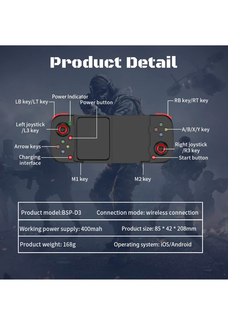 Generic - Wireless Mobile Game Controller for iPhone, Android & PC - Programmable Joystick for Call of Duty & More, Compatible with Tablets & Smartphones - Image 1