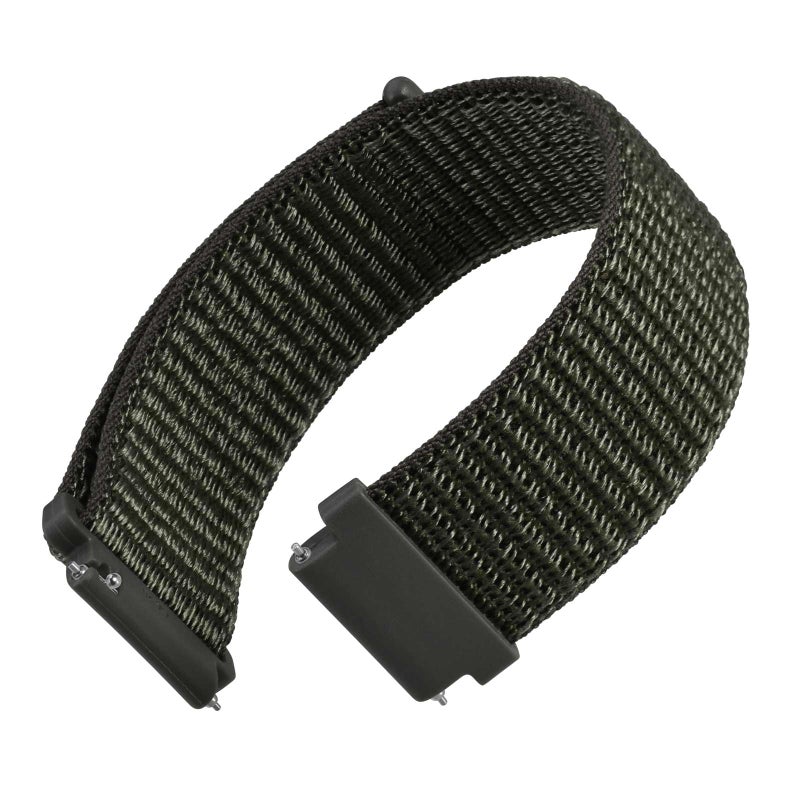 WOCCI 20mm سوار ساعة نايلون قابل للتعديل مع حلقة رياضية سريعة التحرير باللون الأخضر العسكري - Image 2
