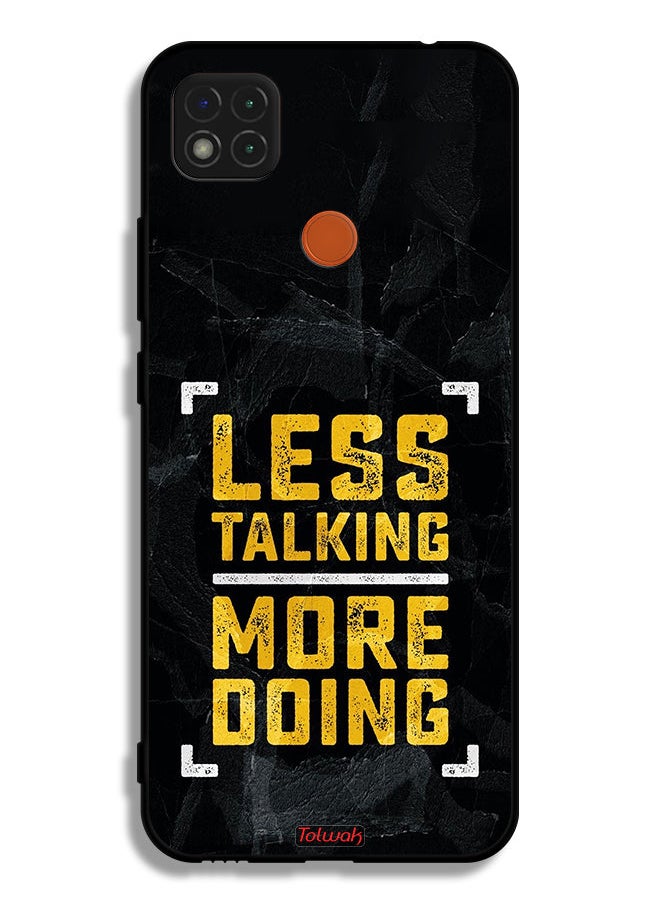 Tolwak - Xiaomi Redmi 9C Protective Case Cover Less Talking More Doing - Image 1