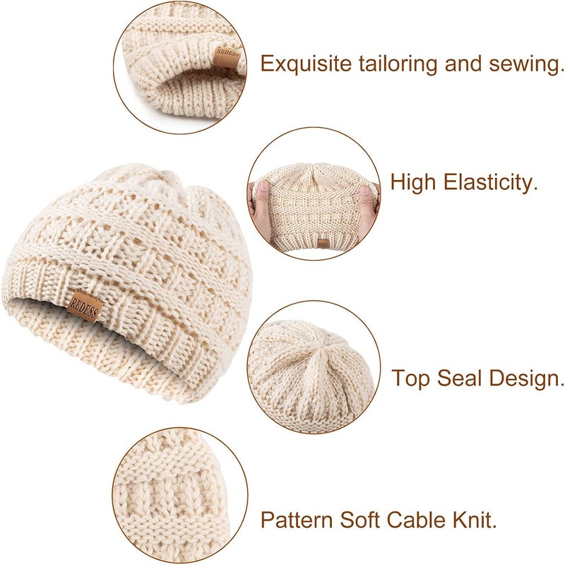 REDESS Baby Kids Winter Warm Hats, Infant Toddler Children Beanie Knit Cap Girls Boys - Image 4