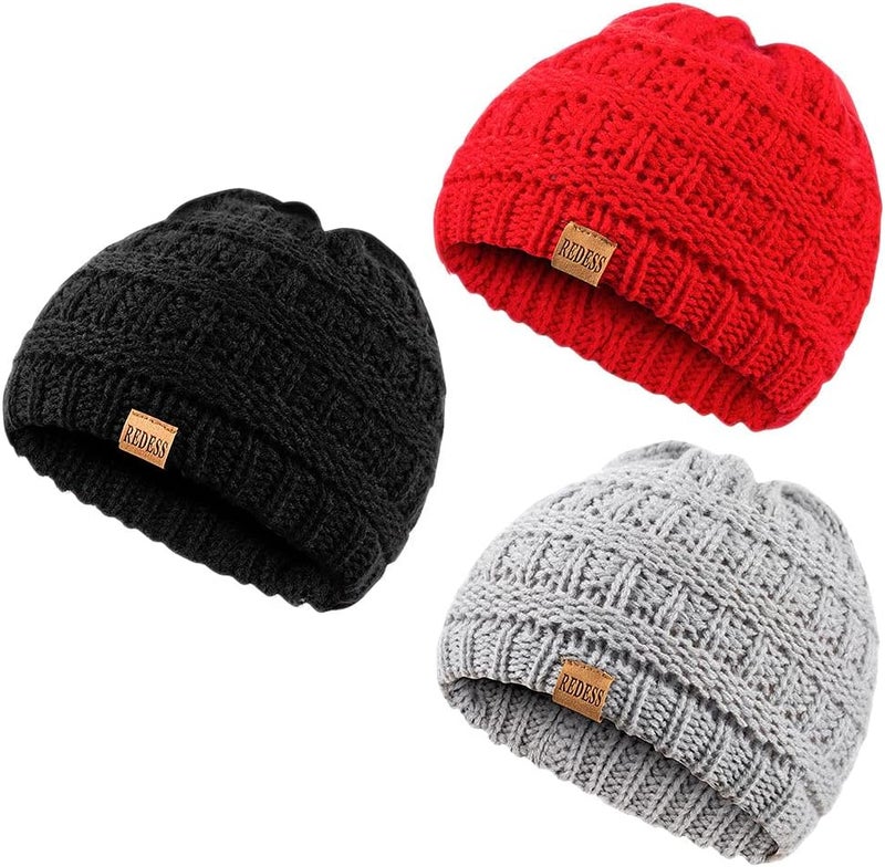 REDESS Baby Kids Winter Warm Hats, Infant Toddler Children Beanie Knit Cap Girls Boys - Image 1