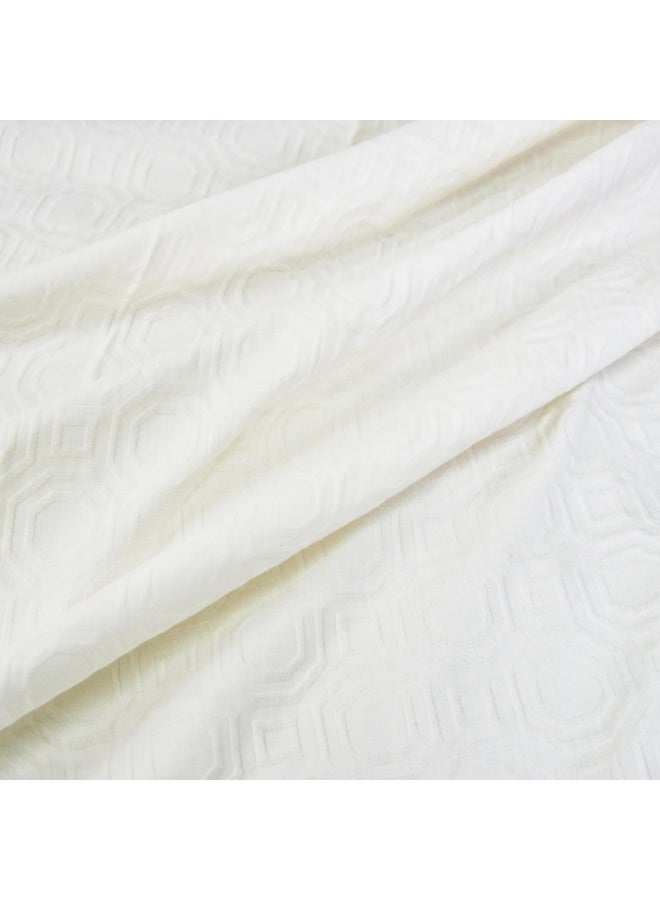 السرعوف الذهبية ستارة حمام من نسيج القطن الفاخر GOLD MANTIS مقاس 72x72 بوصة - ستارة حمام ناعمة وخالية من التجاعيد وصديقة للبيئة مع فتحات أزرار معززة لسهولة التركيب (Octageon Matelasse (أبيض)) - Image 5