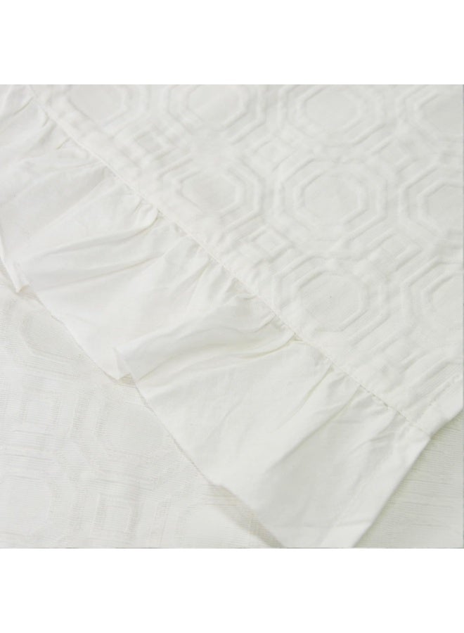 السرعوف الذهبية ستارة حمام من نسيج القطن الفاخر GOLD MANTIS مقاس 72x72 بوصة - ستارة حمام ناعمة وخالية من التجاعيد وصديقة للبيئة مع فتحات أزرار معززة لسهولة التركيب (Octageon Matelasse (أبيض)) - Image 4