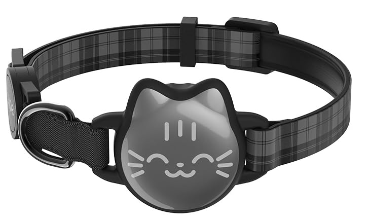 typecase Waterproof Airtag 2nd & 1st Cat Collar, Breakaway Cat Airtag Collar with Luminous & Reflective Fish Pattern, Lightweight Kitten Collars for Apple Air tag, Hidden GPS Tracker Holder for Cats, Kittens - Image 1