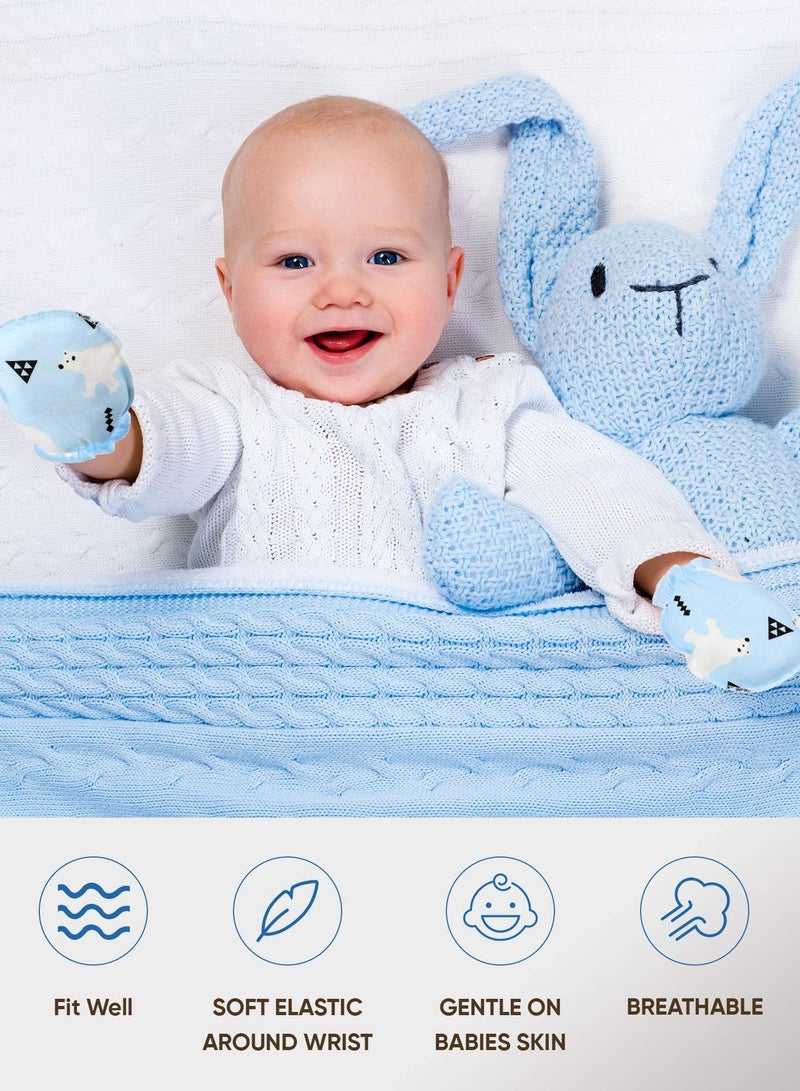 Y&D Anti-Scratch Baby Mittens Cute Newborn No Scratch Mitten Gloves for Little Boys Girls 0-6 Months Multicoloured 9 Pairs  - Image 3