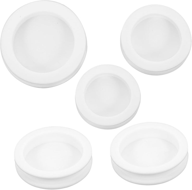White Round Money Saving Box Seal 5 Pack Compatible with Coin Jars and Containers - Image 1