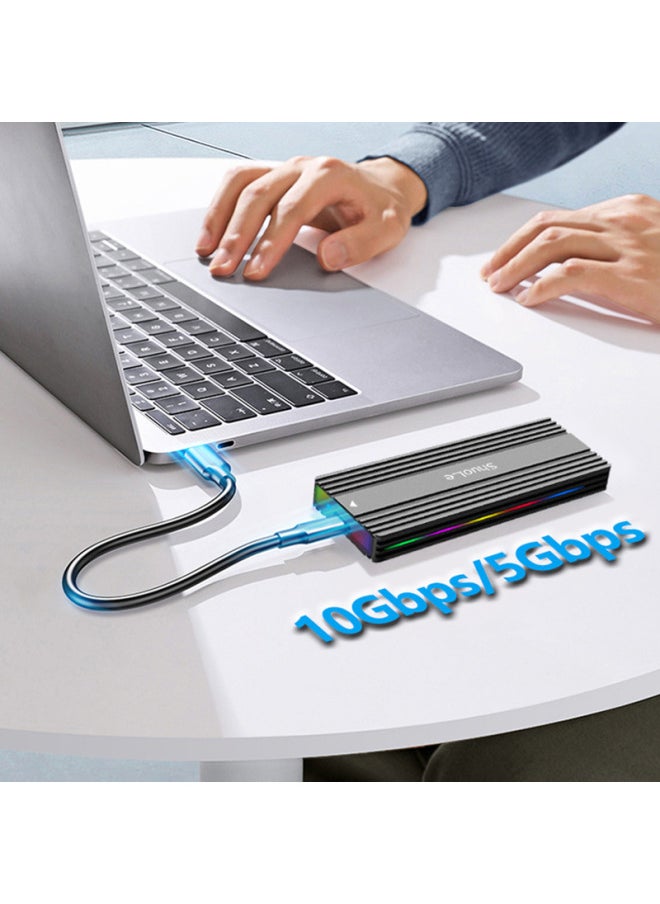 Generic M.2 Solid State USB3.1NGFF & Nvme Dual Protocol Hard Disk Box Type-C RGB Aluminum Alloy Mobile Hard Disk Box-Color:SL-TP1102-L-CCA  - Image 5