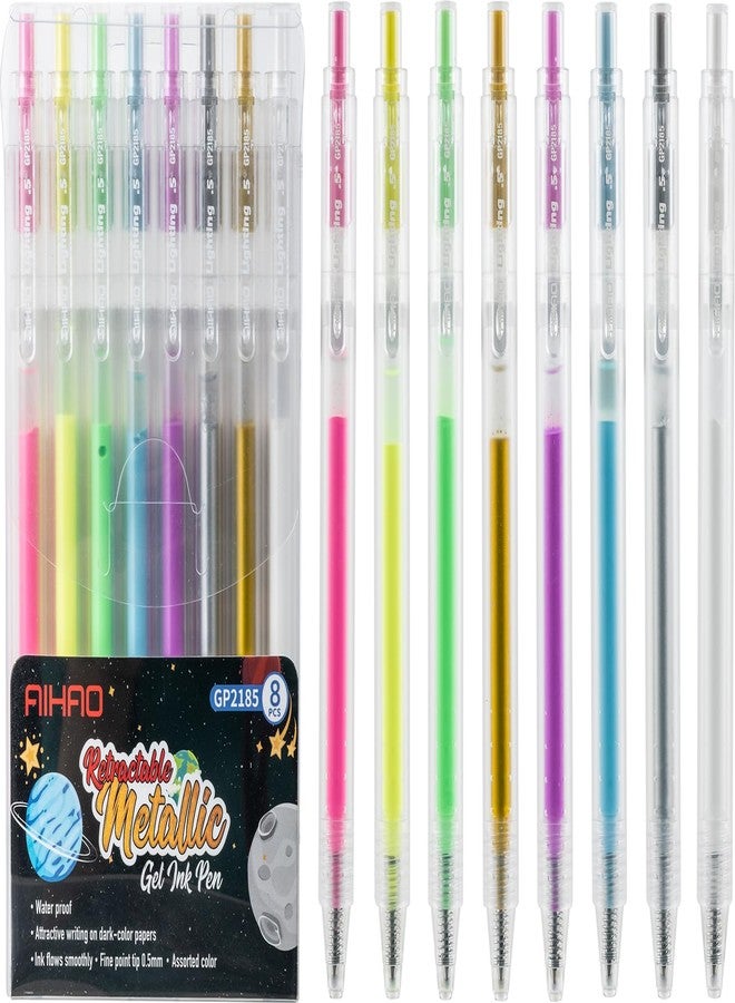 AIHAO Retractable Gel Pens, Drawing & Writing on Black Paper, Assorted Metallic, Neon, Milky & Vibrant Colors, 0.5mm Fine Point, Idea for School, Office, and Creative Projects - Image 1