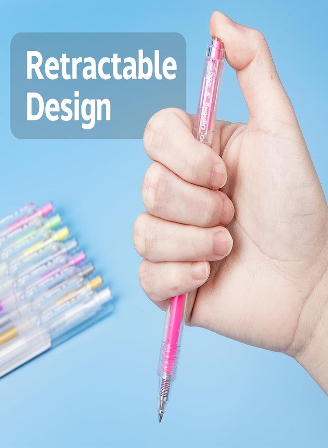 AIHAO Retractable Gel Pens, Drawing & Writing on Black Paper, Assorted Metallic, Neon, Milky & Vibrant Colors, 0.5mm Fine Point, Idea for School, Office, and Creative Projects - Image 2