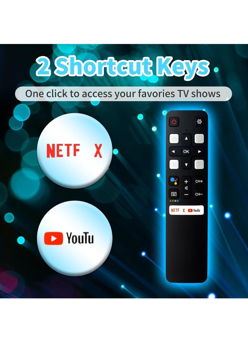 TIGER - Universal Voice Remote for TCL Android 4K Smart TV - RC802V FNR1 Replacement Remote for TCL Models 40S334, 50S434, 55S434, 75S434, and More – Easy Setup, Voice Control, Full Functionality - Image 1