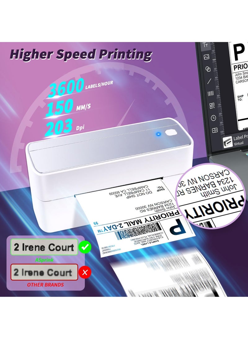 phomemo 241-BT Bluetooth Thermal Label Printer, 4X6" Wireless Shipping Label Printer for Small Business, Label Printer for Shipping Packages, Compatible with iPhone, Android (Silver) - Image 5