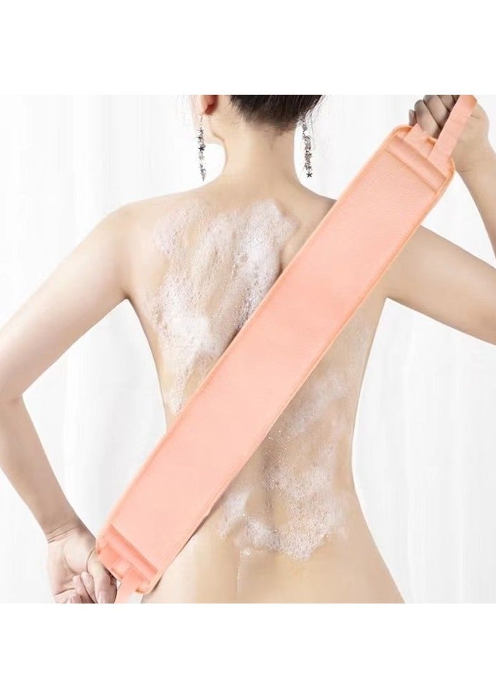 2Pcs Exfoliating Glove and Exfoliating Back Scrubberand Set With Loofah Sponge,Shower Loofah Set for Shower,Exfoliating Gloves for Body Dead Skin Shower Sponge (Pink)  - Image 2