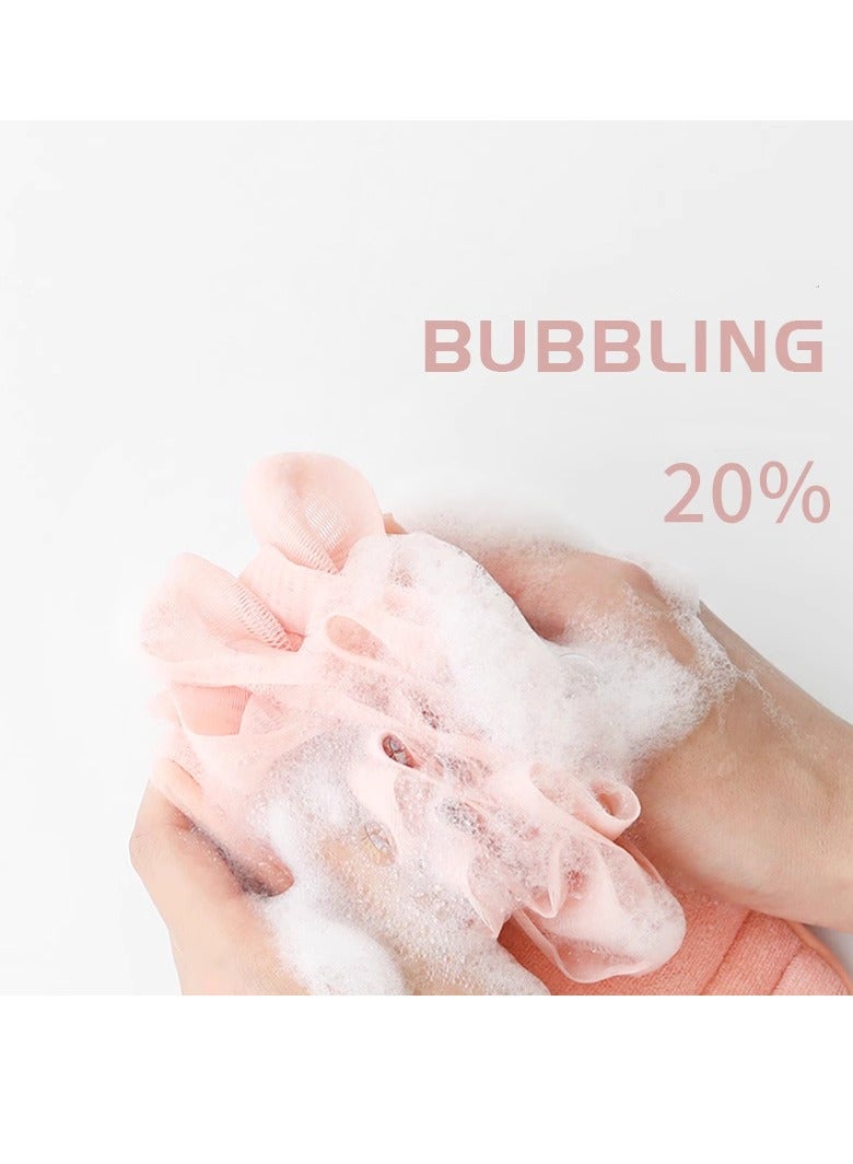 2Pcs Exfoliating Glove and Exfoliating Back Scrubberand Set With Loofah Sponge,Shower Loofah Set for Shower,Exfoliating Gloves for Body Dead Skin Shower Sponge (Pink)  - Image 5