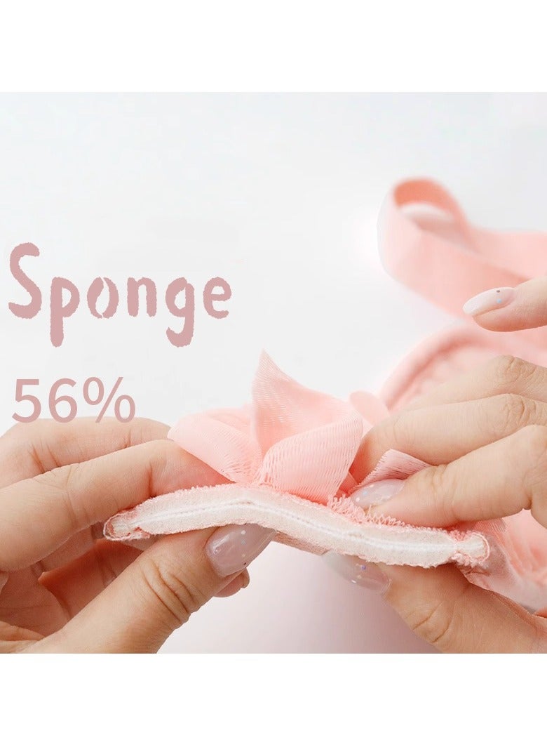 2Pcs Exfoliating Glove and Exfoliating Back Scrubberand Set With Loofah Sponge,Shower Loofah Set for Shower,Exfoliating Gloves for Body Dead Skin Shower Sponge (Pink)  - Image 3