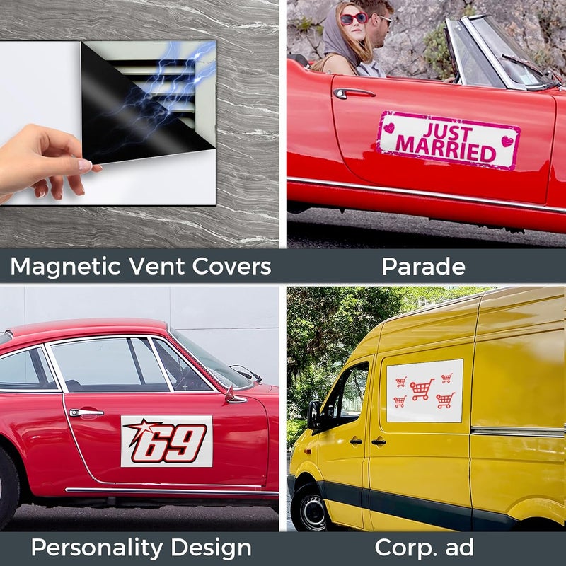CUHIOY Blank Car Magnetic Sheets - 2 Pack 24"x12" Strong Flexible Car Magnet Sign for Covering Advertising Business and Company Decals（for HOA, Prevent Car Door Bumper Scratches & Dents, 40mils - Image 5