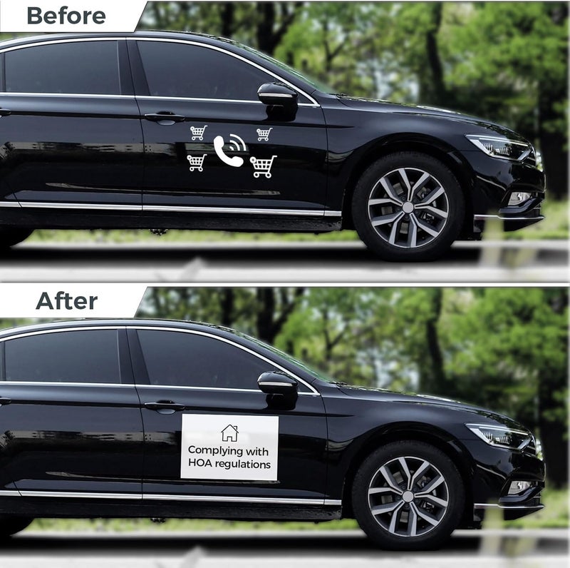 CUHIOY Blank Car Magnetic Sheets - 2 Pack 24"x12" Strong Flexible Car Magnet Sign for Covering Advertising Business and Company Decals（for HOA, Prevent Car Door Bumper Scratches & Dents, 40mils - Image 4
