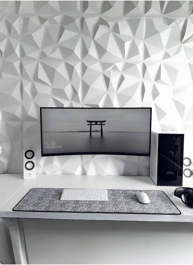 Perfin 15pcs 3DPVC Wall Board, 30cm *30cm Diamond Texture Design, Waterproof Flame Retardant, Easy To Clean, Suitable For TV Background Wall, Bedroom, Living Room Decoration  - Image 2