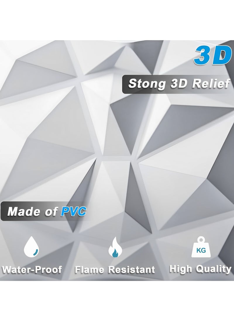 Perfin 15pcs 3DPVC Wall Board, 30cm *30cm Diamond Texture Design, Waterproof Flame Retardant, Easy To Clean, Suitable For TV Background Wall, Bedroom, Living Room Decoration  - Image 5
