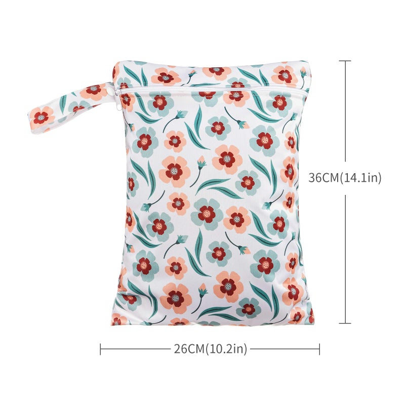 Happy Flute 3 Set Wet Bag Storage Bag Zipper Waterproof Washable Travel Bags, Beach, Pool, Gym Bag for Cloth Diaper, Swimsuits & Wet Clothes(EF643) - Image 2