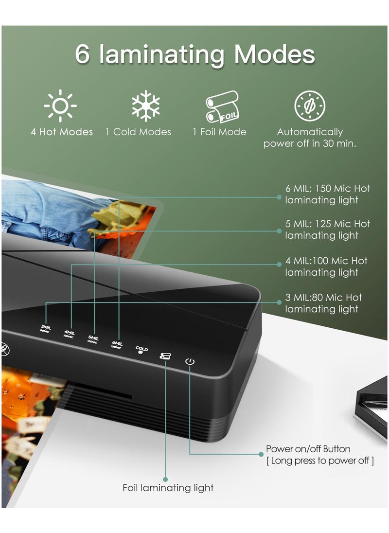 SYOSI - SYOSI A3 Laminating Machine Set - Hot and Cold Thermal Laminator 13 Inches with Laminating Sheets, 5-in-1 Lamination Machine with 6 Laminating Modes and Auto-Off for Home Office School - Image 1