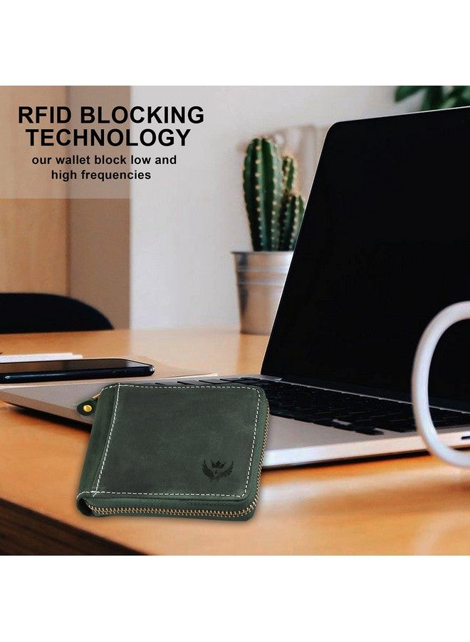 Lorenz محفظة لورينز® الجلدية الأصلية ذات اللون الأخضر الزيتوني مع حجب RFID للرجال | محفظة قابلة للطي | محفظة رجال | GL-42 - Image 5