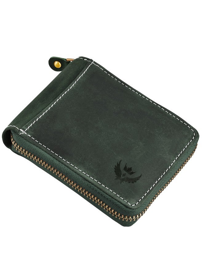 Lorenz محفظة لورينز® الجلدية الأصلية ذات اللون الأخضر الزيتوني مع حجب RFID للرجال | محفظة قابلة للطي | محفظة رجال | GL-42 - Image 1