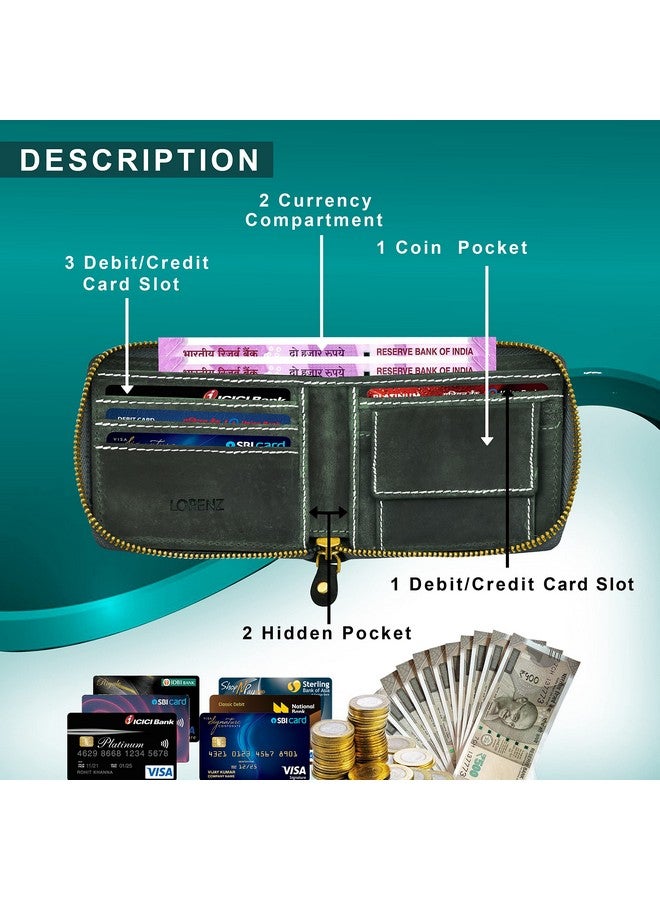 Lorenz محفظة لورينز® الجلدية الأصلية ذات اللون الأخضر الزيتوني مع حجب RFID للرجال | محفظة قابلة للطي | محفظة رجال | GL-42 - Image 3