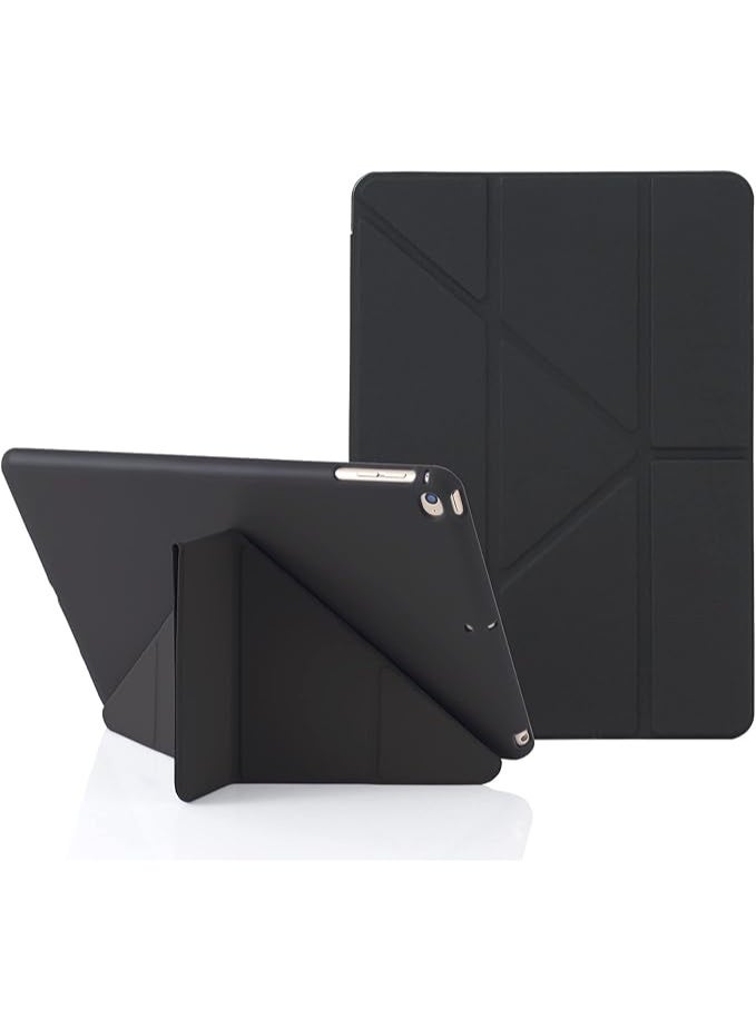 Compatible with  iPad Case for iPad 9.7 Inch 6th 2018 & 5th 2017 Gen, also Fits iPad 9.7" Air 2013 & Air 2nd 2014, 5-in-1 Multiple Angles Viewing Positions, Smooth Silicone Cover & Soft TPU Back (Black) - Image 1