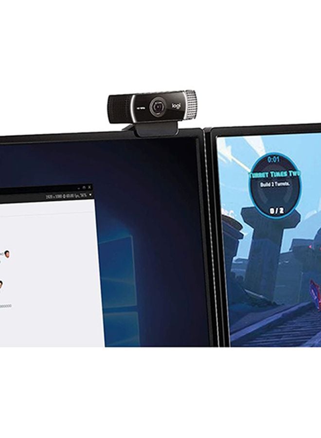 Logitech C922 1080P Pro Stream Webcam Black - Image 3
