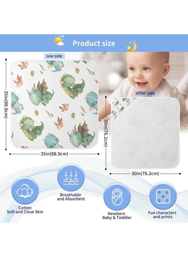 Kigai Cute Dragon Muslin Hooded Baby Towel Ultra Soft and Absorbent Bath Towel for Boy Girl Cotton Baby Bathrobe Blanket for Newborn Infant Toddler, 35x35 Inch - Image 4