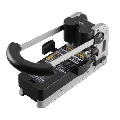CARL, Extra Heavy Duty, 2 Hole Paper Punch, 300 Sheets Punch Capacity,Black and Silver - Image 1