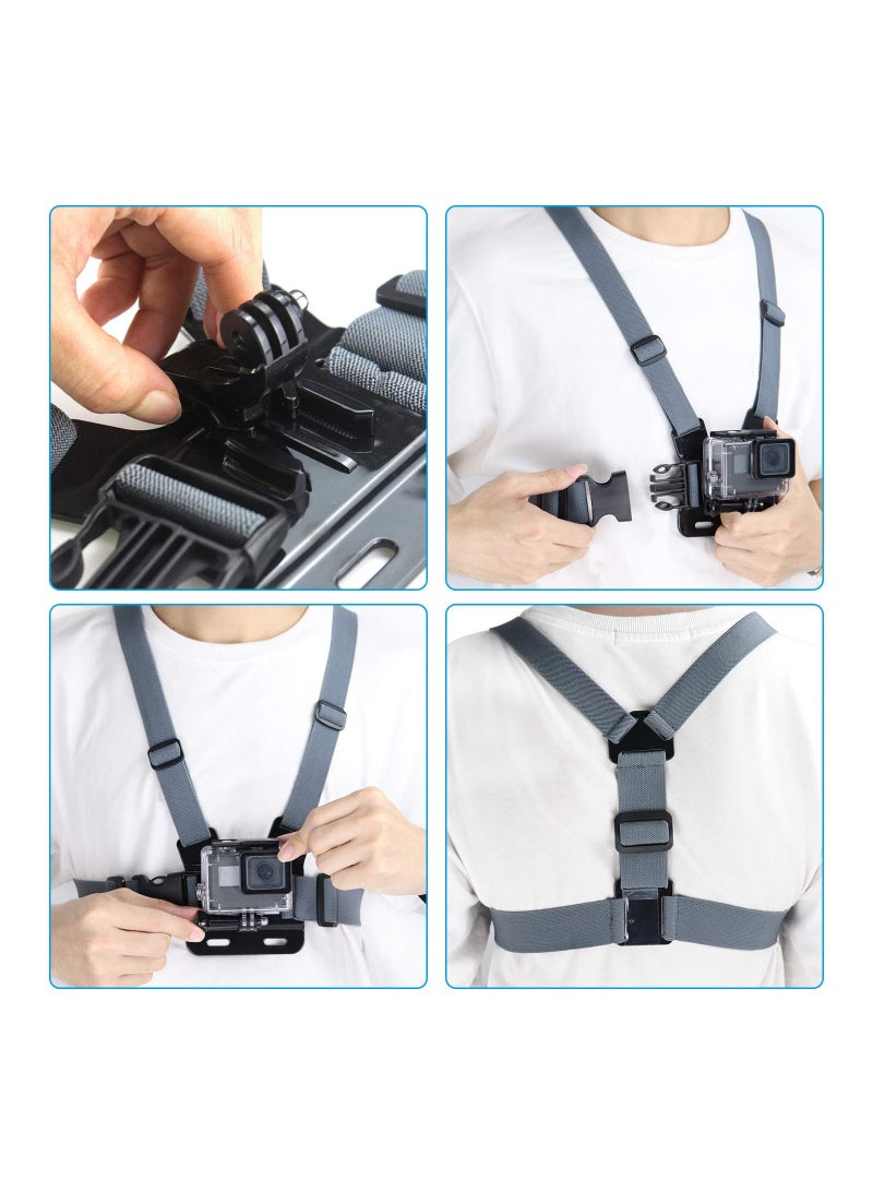 Chest Harness Mount Adjustable Chesty Strap Breathable Material Action Cameras Elastic Compatible with GoPro Hero10, Hero 9, Hero 8, Hero 7 Black, 7 Silver, 7 White, Hero 6/5/4 Session, 3+, 3/2/1 Hero - Image 3