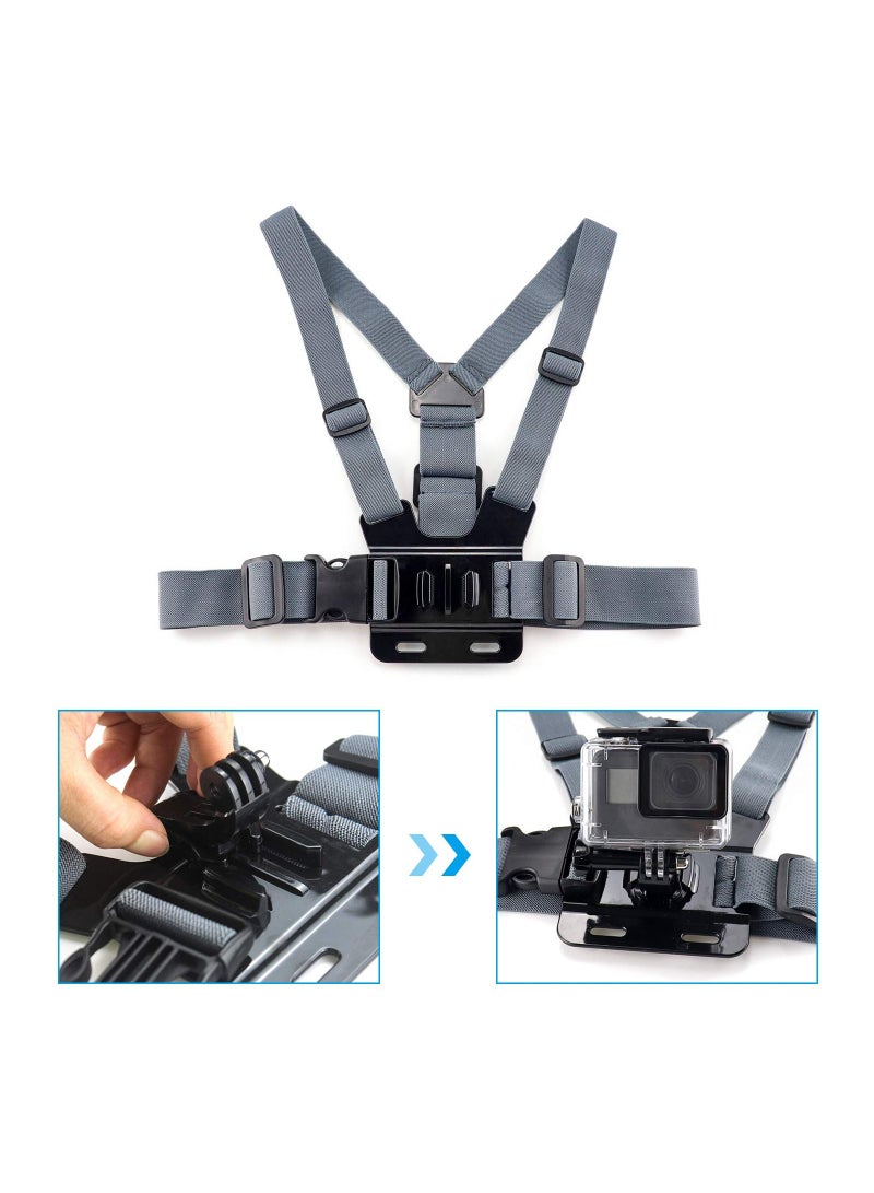 Chest Harness Mount Adjustable Chesty Strap Breathable Material Action Cameras Elastic Compatible with GoPro Hero10, Hero 9, Hero 8, Hero 7 Black, 7 Silver, 7 White, Hero 6/5/4 Session, 3+, 3/2/1 Hero - Image 1