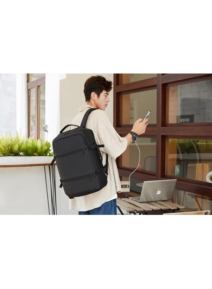 Rahala unisex backpack waterproof, suitable for travel and work USB port RL2026 Black  - Image 2