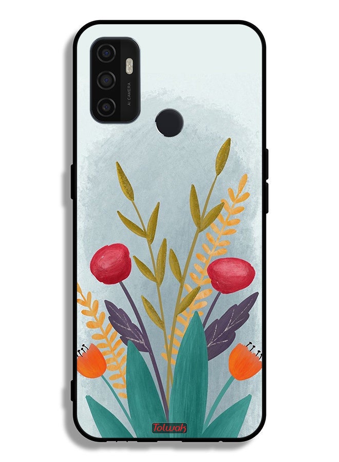 Tolwak Oppo A32 Protective Case Cover Plants Drawing Art - Image 2