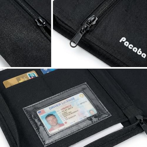 Aoeeki Car Registration and Insurance Card Holder, Glove Box Organizer Vehicle Document Wallet with Clear Compartments, Auto Document holder for Driver License, Car Insurance Vehicle Registration (Black) - Image 2