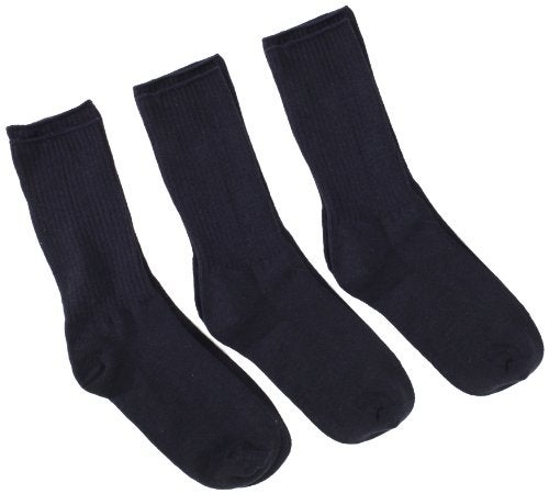 Jefferies Socks Big Boys' 3 Pair Pack Seamless Casual Crew Socks, Navy, Medium (31100) - Image 1