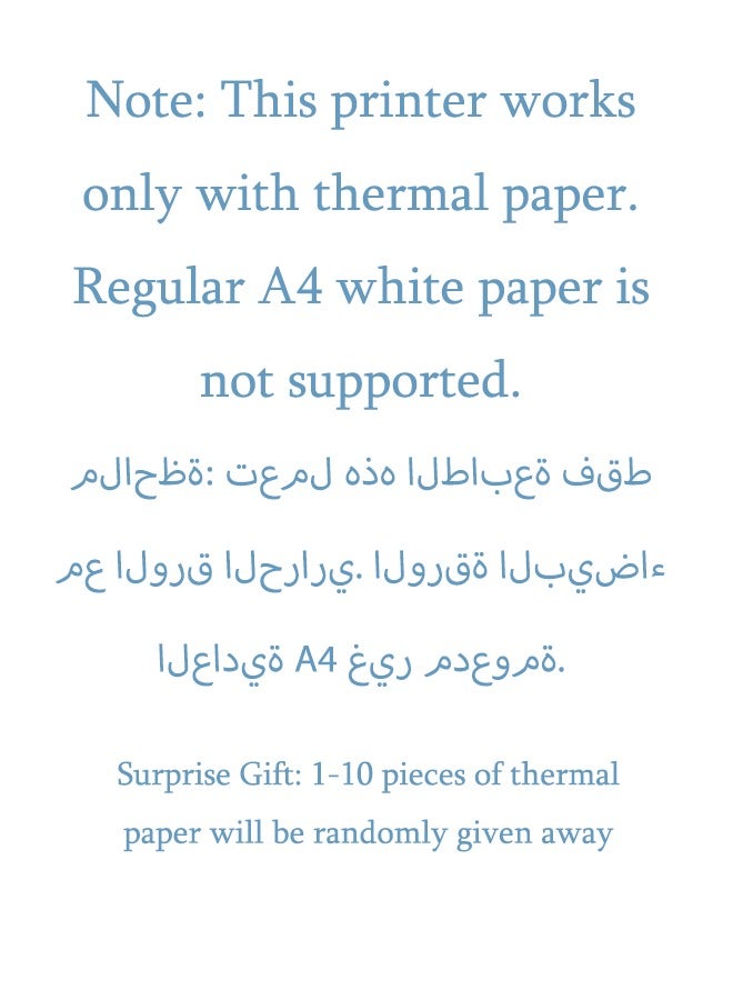 AiQi Bluetooth Thermal Printer | A4 Wide Printing (Min 210mm) | Tattoo Transfer Paper Support | Wireless for Phone/Tablet/PC | Ink-Free, White | 216mm Fanfold Paper Included | Requires Thermal Paper(Gift tattoo paper * 5+thermal paper * 20) - Image 2