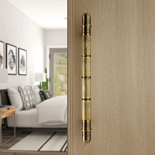 LAPO Full Brass 12 Inch Door Handle for Main Door, Bedroom Door Handle for Wooden, Glass Door, Pull-Push Door Handle for Home, Office, Hotel-Pack of 1 | Antique Finish | 3 Years Warranty - Image 5