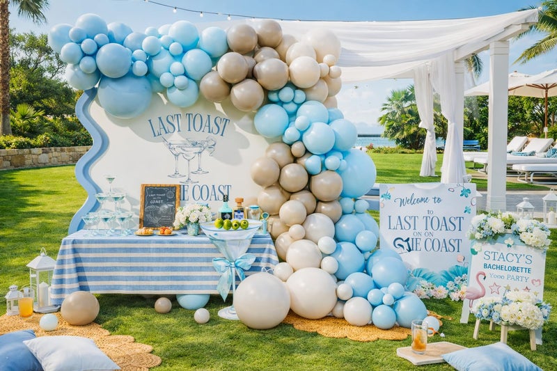 Beaumode Blue White Sand Balloon Arch kit for Last Toast on the Coast Bachelorette Beach Coastal 30th Birthday Bach Final Fiesta Bridal Shower Party Decoration (Dusty Blue) - Image 2