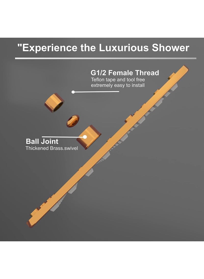 FOSSA Fossa 6 Inch Rainfall Shower Head 304 Stainless Steel Rain Showers Overhead Wall Mounted, (Rose Gold)  - Image 3