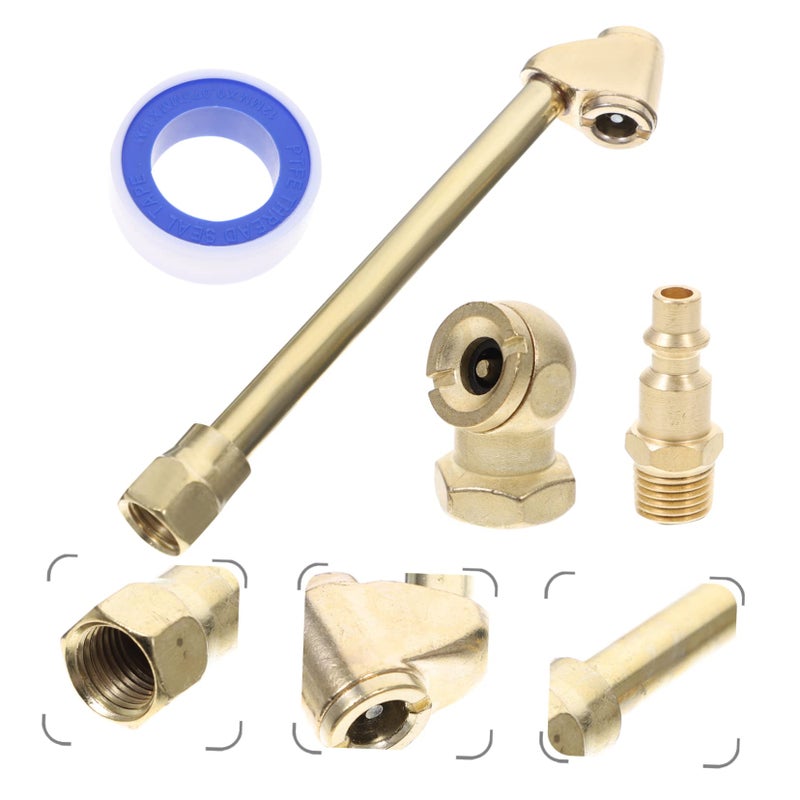Brass Air Chuck Set Dual NPT Design 4 PCS Tire Inflator Attachments for Trucks - Image 5