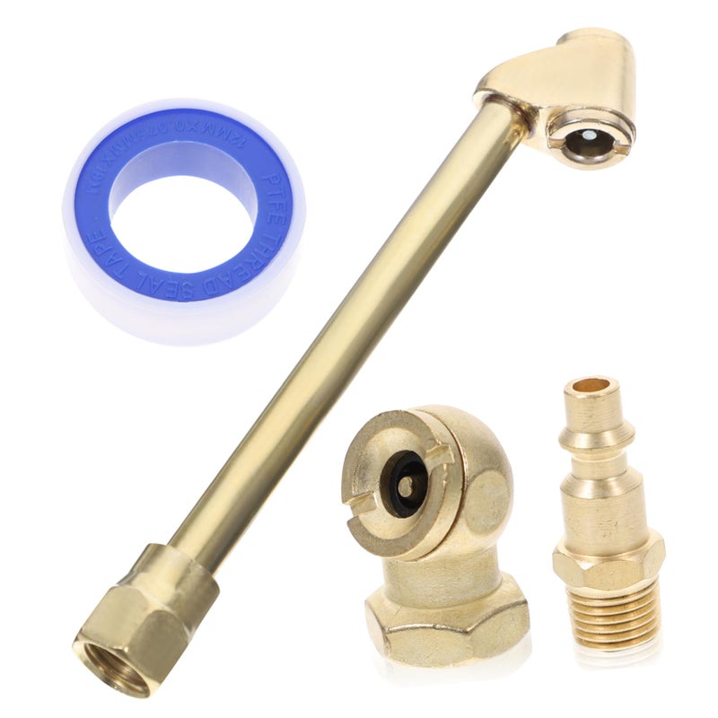 Brass Air Chuck Set Dual NPT Design 4 PCS Tire Inflator Attachments for Trucks - Image 2