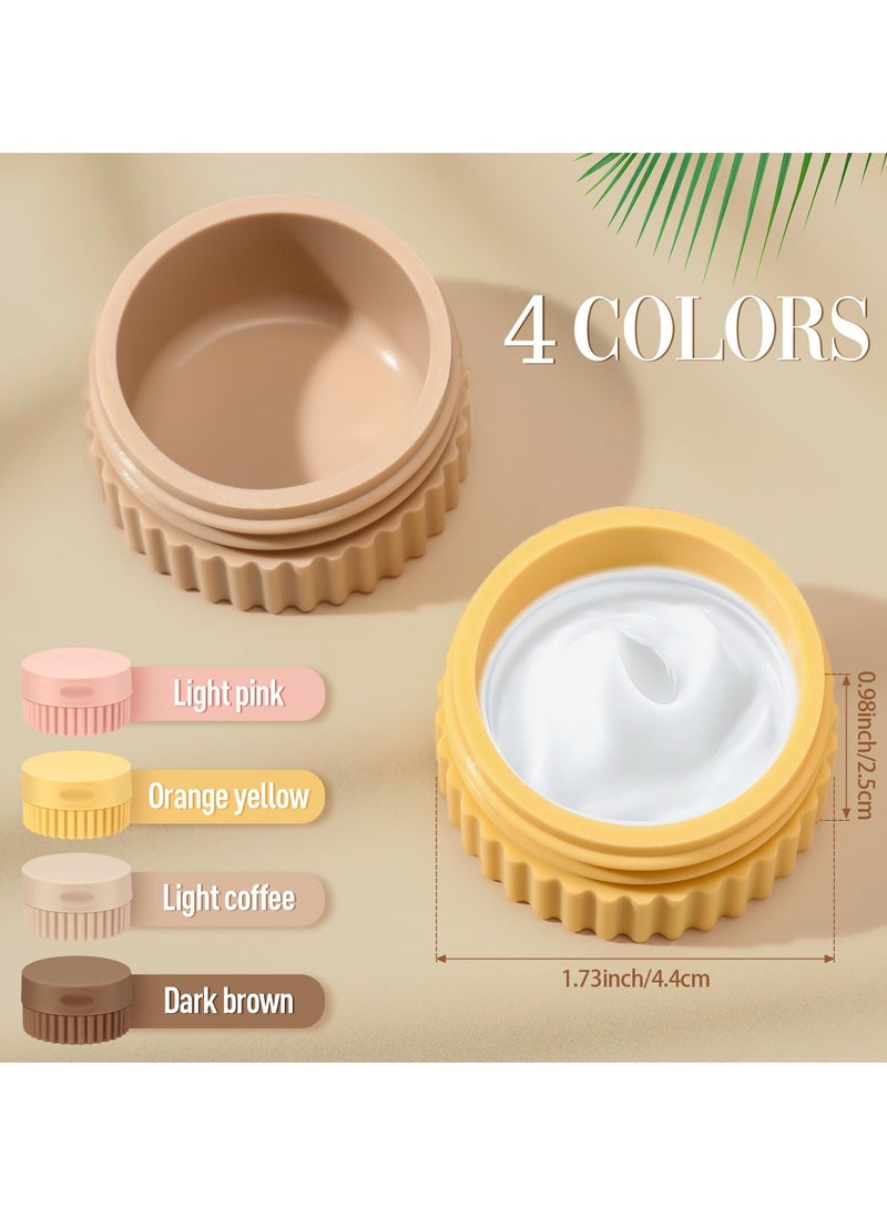 SYOSI - 4 Pcs Travel Containers for Toiletries 0.68 oz Small Silicone Cream Jars with Plastic Cap Lids Small Travel Size Empty Makeup Containers Leak Proof for Cosmetic Body Hand Skin Cream Bottles - Image 1