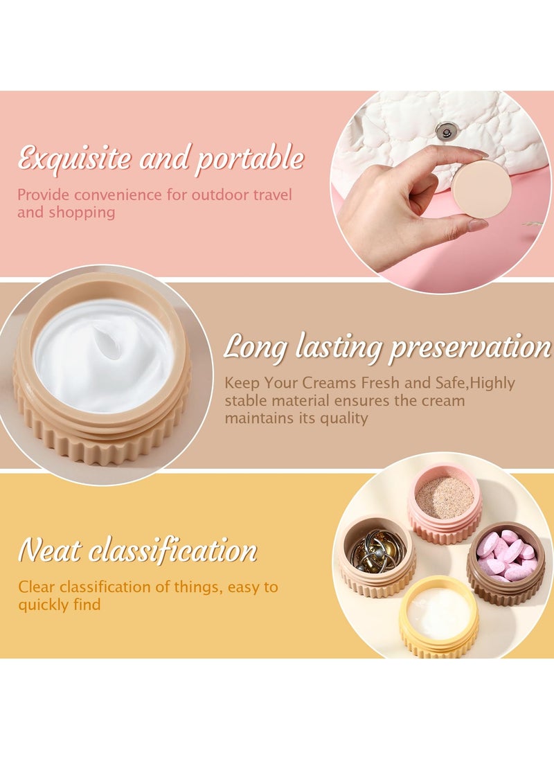 SYOSI - 4 Pcs Travel Containers for Toiletries 0.68 oz Small Silicone Cream Jars with Plastic Cap Lids Small Travel Size Empty Makeup Containers Leak Proof for Cosmetic Body Hand Skin Cream Bottles - Image 1