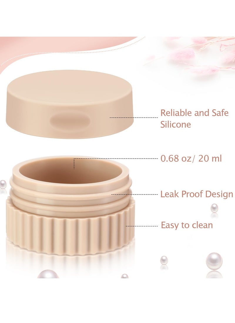 SYOSI - 4 Pcs Travel Containers for Toiletries 0.68 oz Small Silicone Cream Jars with Plastic Cap Lids Small Travel Size Empty Makeup Containers Leak Proof for Cosmetic Body Hand Skin Cream Bottles - Image 1