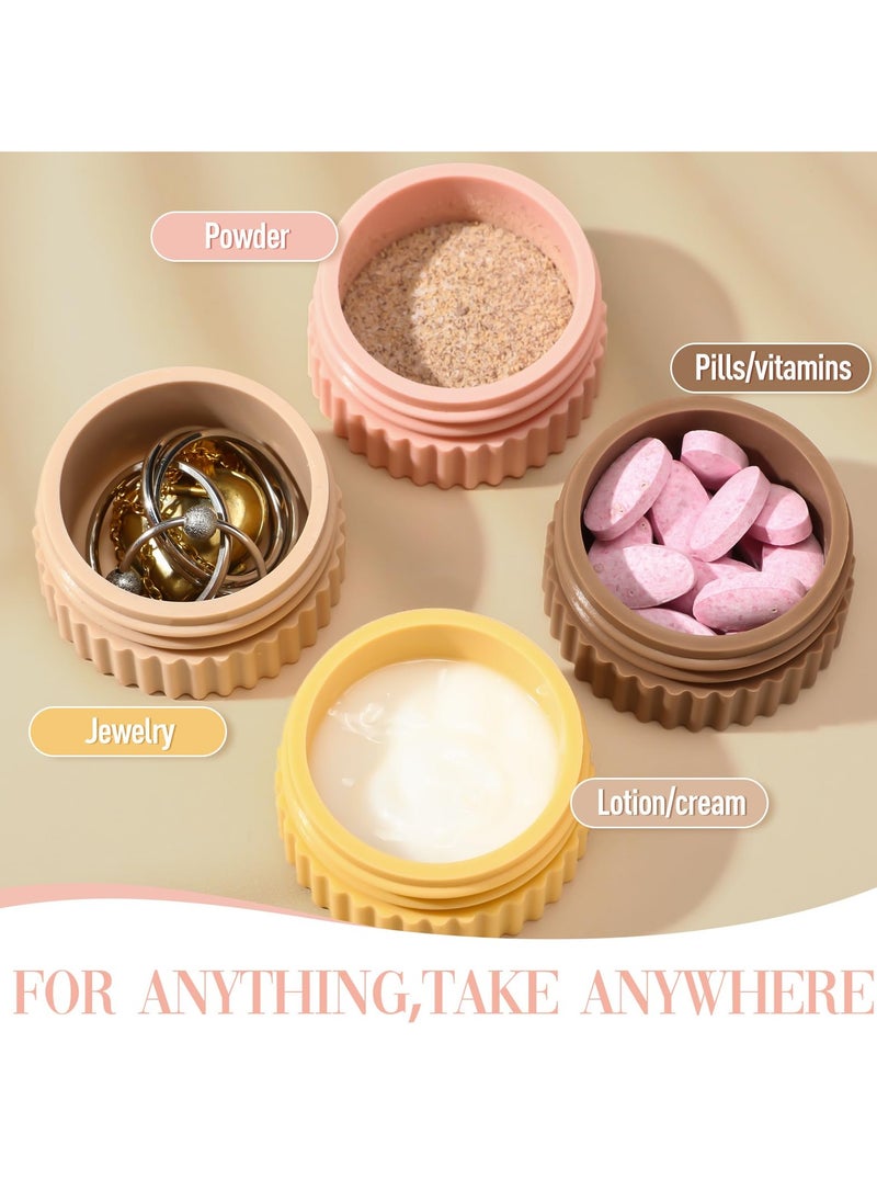 SYOSI - 4 Pcs Travel Containers for Toiletries 0.68 oz Small Silicone Cream Jars with Plastic Cap Lids Small Travel Size Empty Makeup Containers Leak Proof for Cosmetic Body Hand Skin Cream Bottles - Image 1