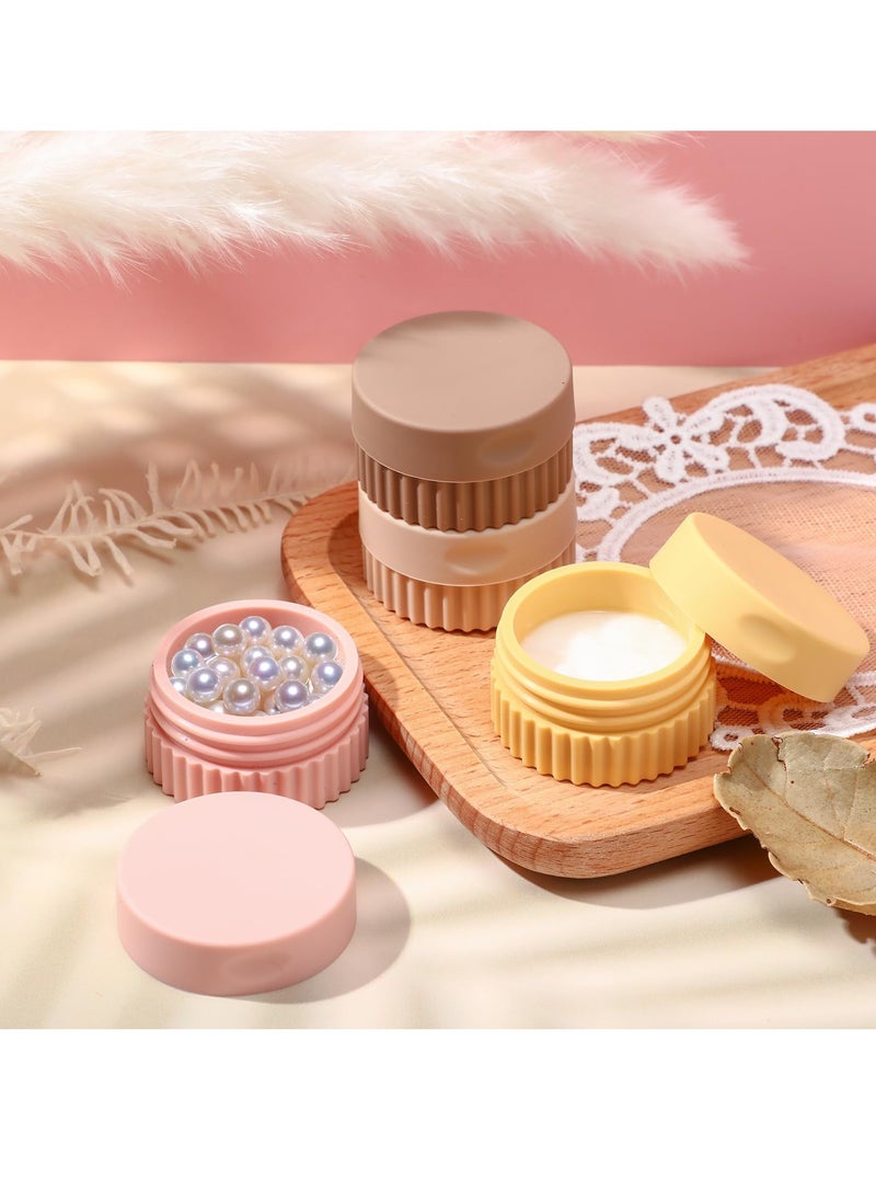 SYOSI - 4 Pcs Travel Containers for Toiletries 0.68 oz Small Silicone Cream Jars with Plastic Cap Lids Small Travel Size Empty Makeup Containers Leak Proof for Cosmetic Body Hand Skin Cream Bottles - Image 1
