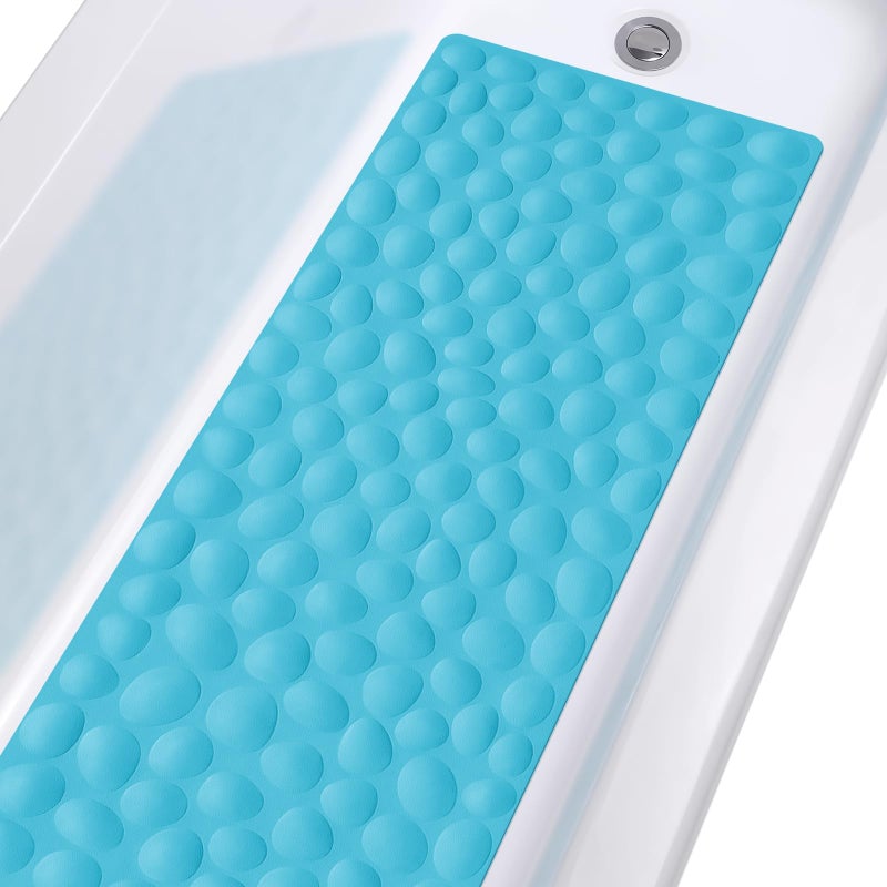 NonSlip Bathtub Mat OTHWAY Soft Rubber Bathroom Bathmat with Strong Suction Cups Blue