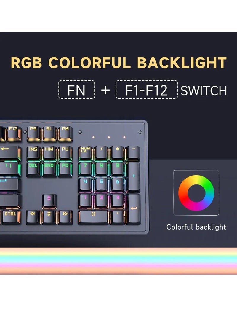 JERTECH - Mechanical Gaming Keyboard RGB Backlight for Desktop ,104 Keys JK520 - Image 1